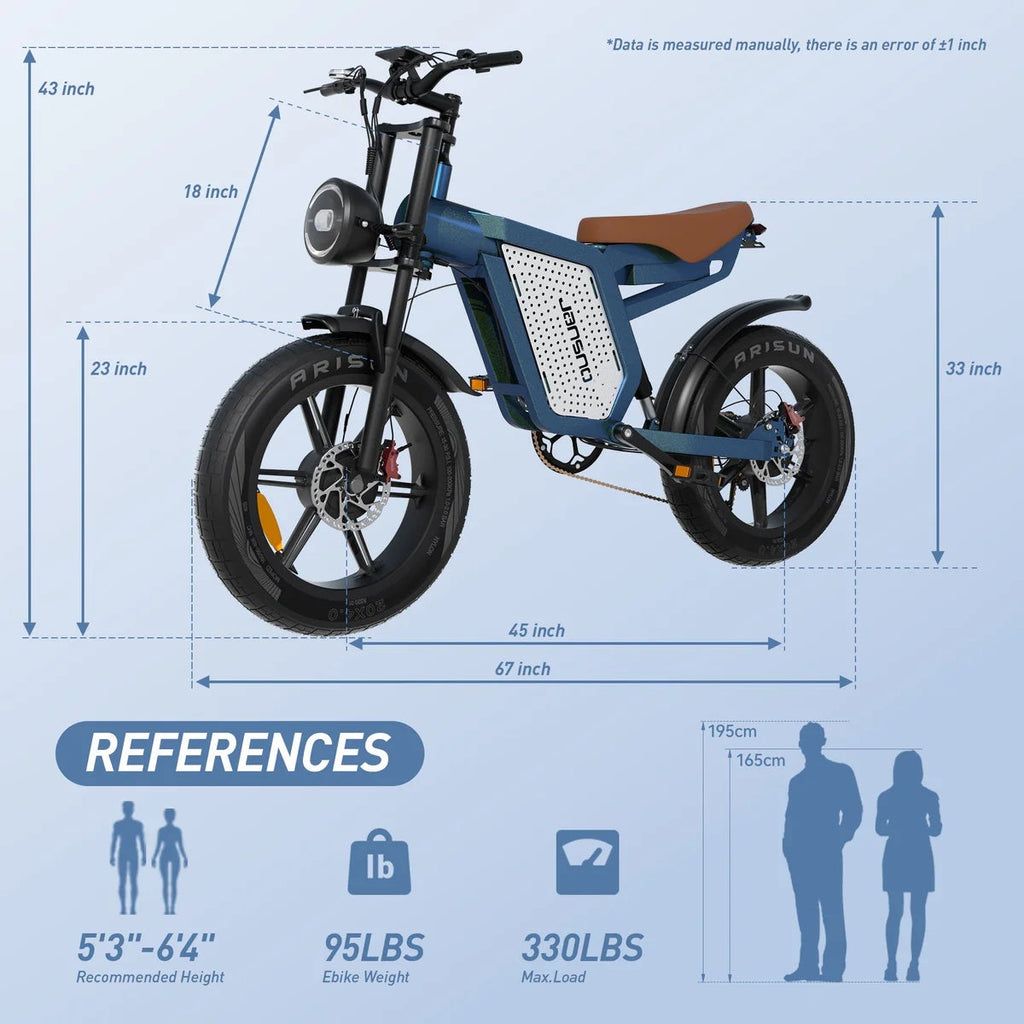 JANSNO X60 20" Fat Tire E-Bike