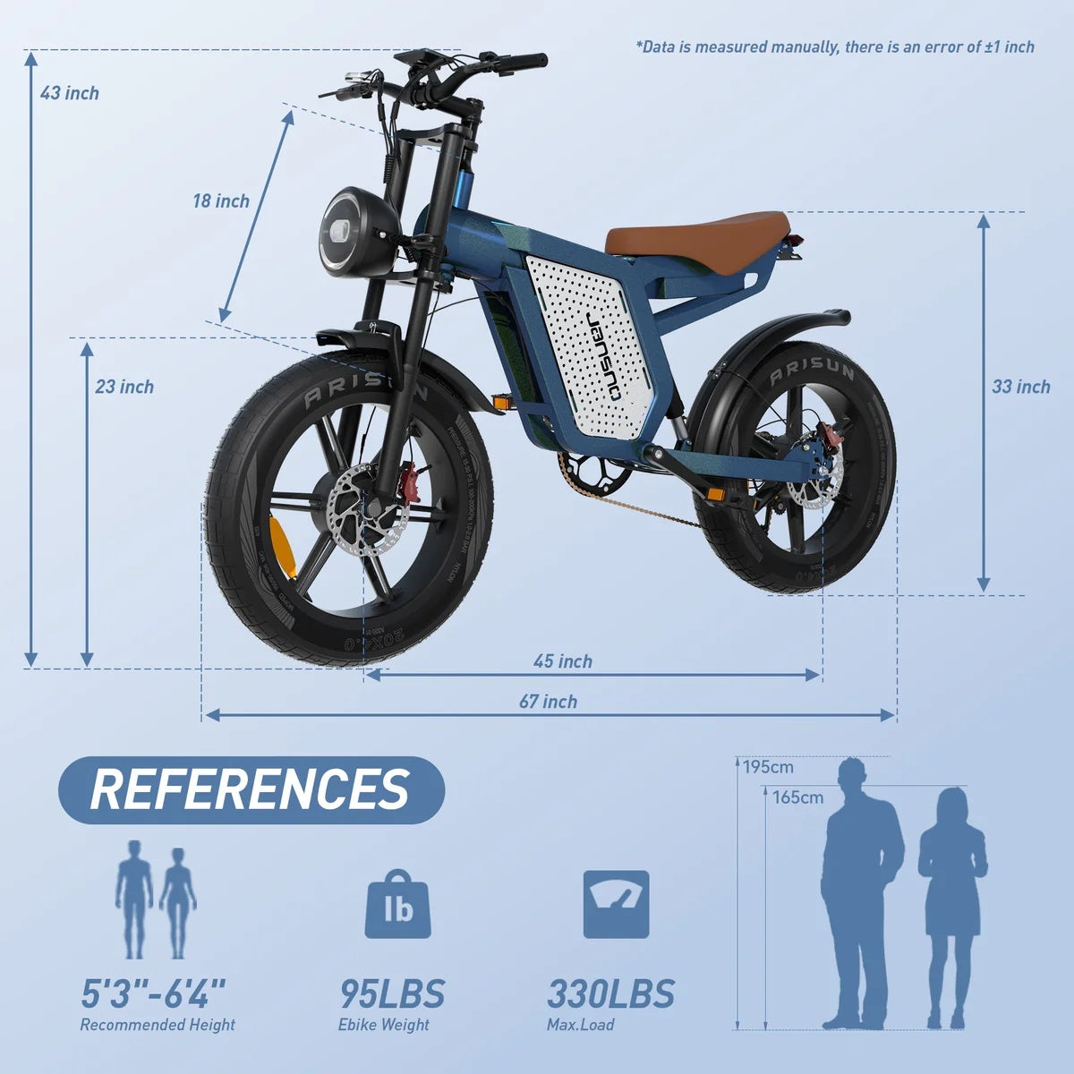 JANSNO X60 20" Fat Tire E-Bike