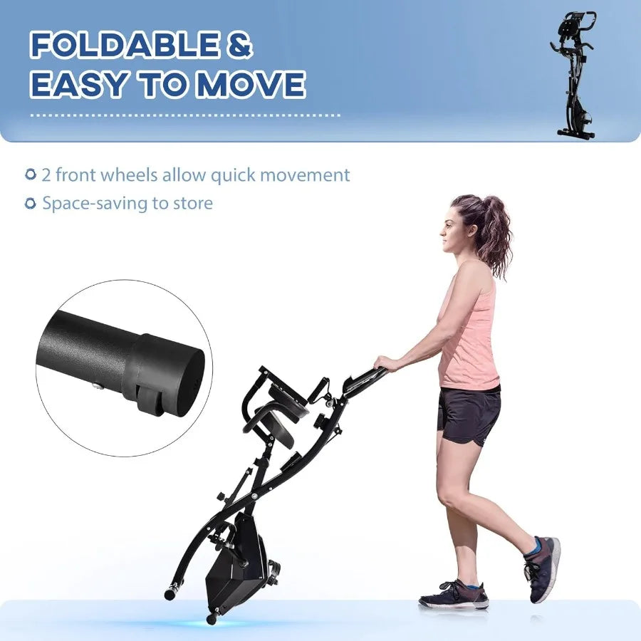 3-in-1 Folding Recumbent Stationary Bike
