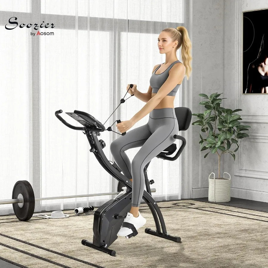 3-in-1 Folding Recumbent Stationary Bike